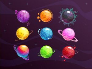 Bubble Shooter Colored Planets Online Puzzle Game